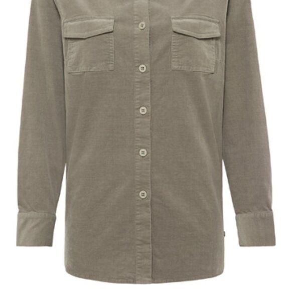 OLSEN Neo Boho Corduroy Btn Dwn Shirt - Khaki Grn - Picture 3 of 6